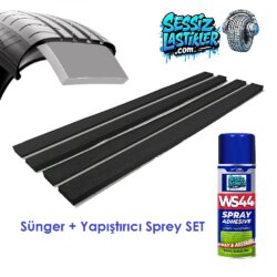 OTO LASTİK SES AZALTICI 4'lü SÜNGER SPREY YAPIŞTIRICI SET